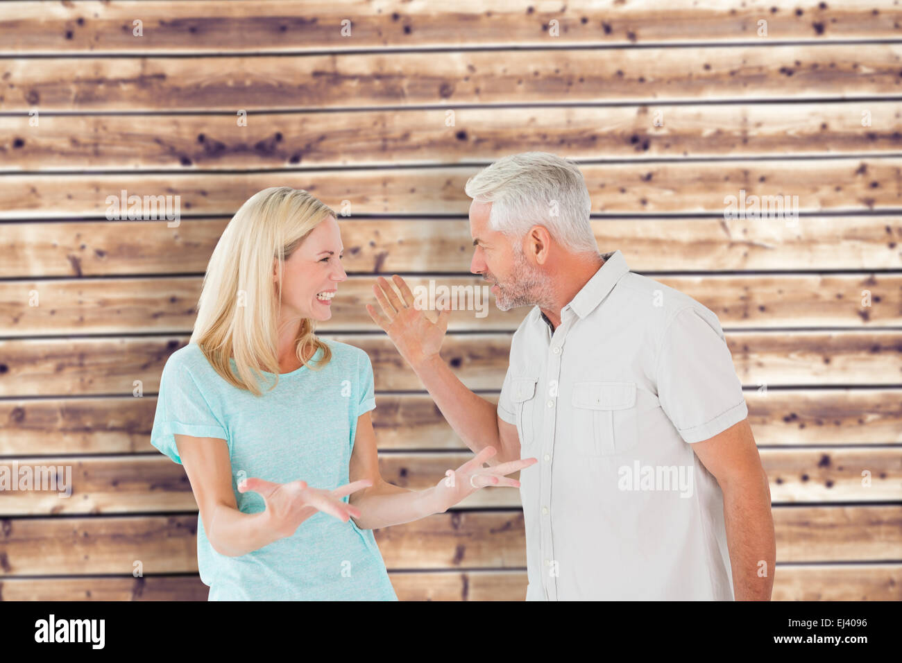 Composite image of unhappy couple having an argument Stock Photo - Alamy