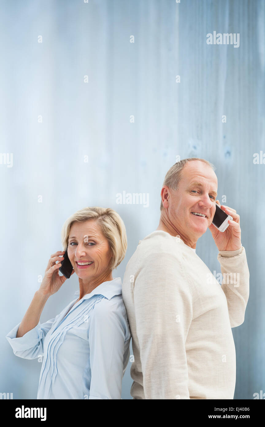 Happy mature woman calling hi-res stock photography and images - Alamy