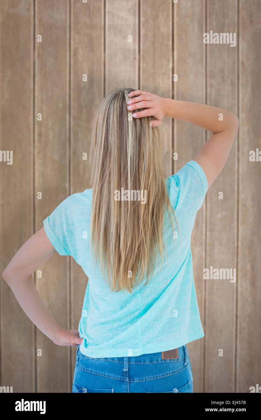 Blonde female rear view hi-res stock photography and images - Alamy