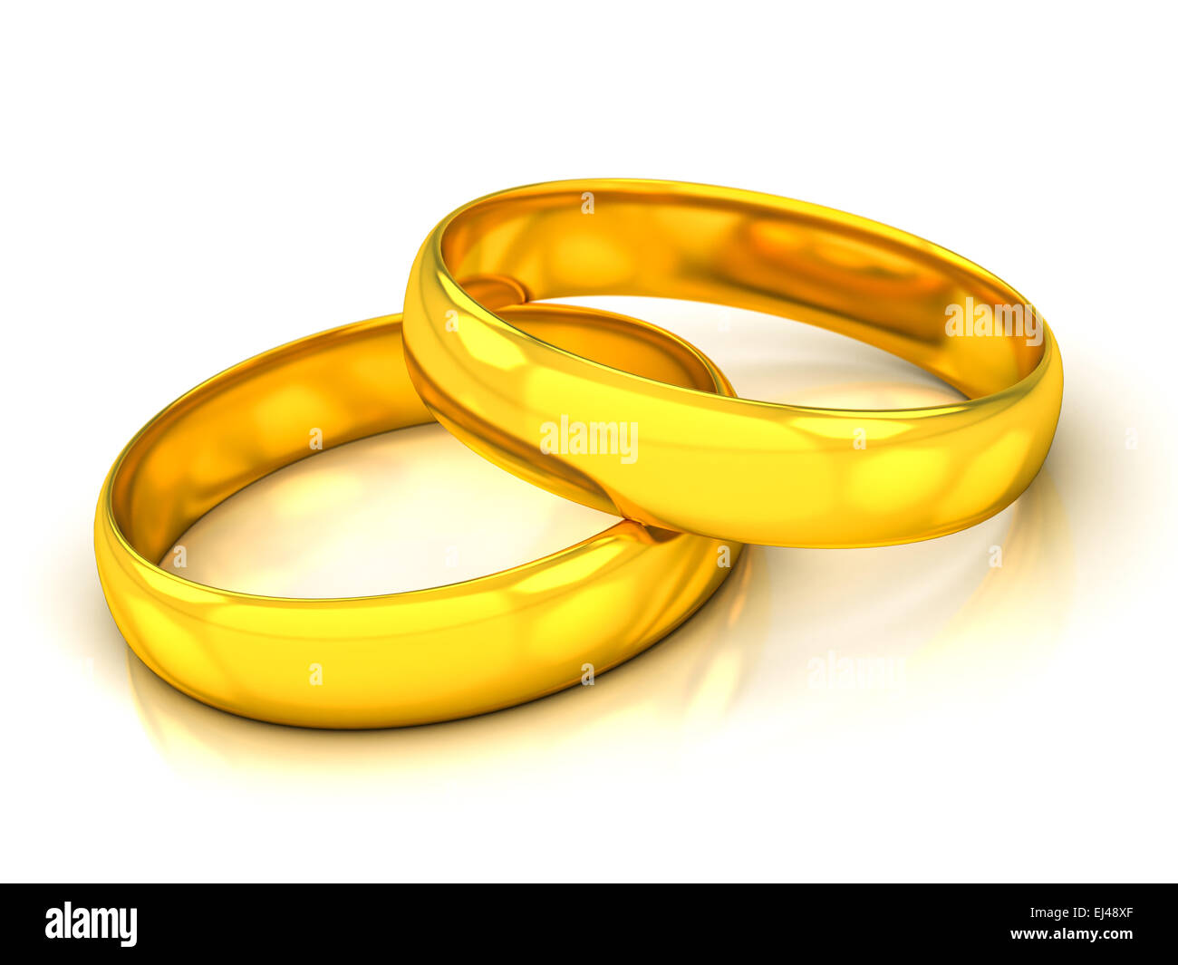 golden wedding rings on a white background Stock Photo Alamy