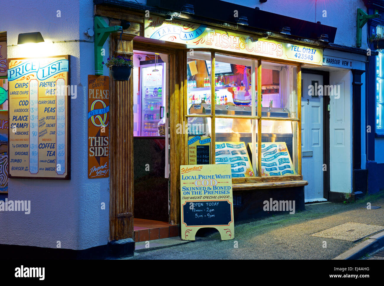 Fish & chip shop in Appledore, Devon, UK Stock Photo - Alamy