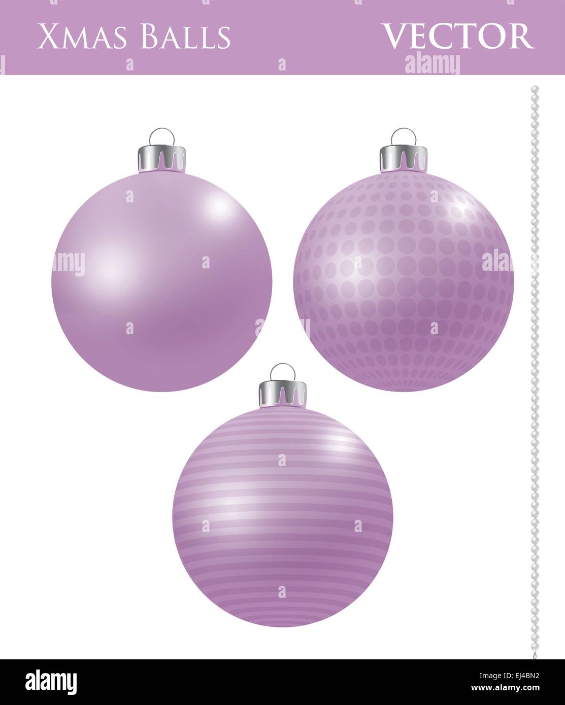 A set of pink Christmas balls with different ornaments Stock Vector ...