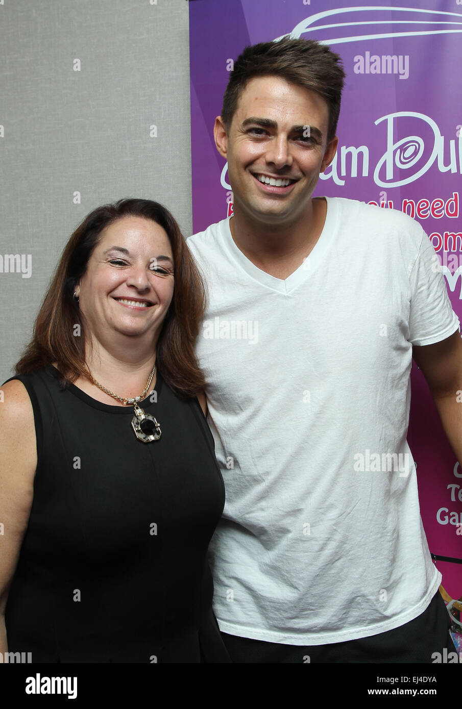 Dancing with the Stars' season 19 backstage gifting suite at Social Hill Featuring: Jonathan Bennett,Guest Where: Los Angeles, California, United States When: 14 Sep 2014 Stock Photo