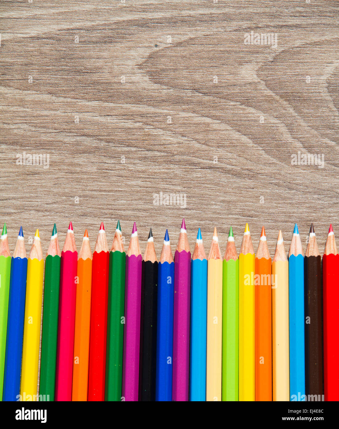 Markers and crayons on table hi-res stock photography and images - Alamy