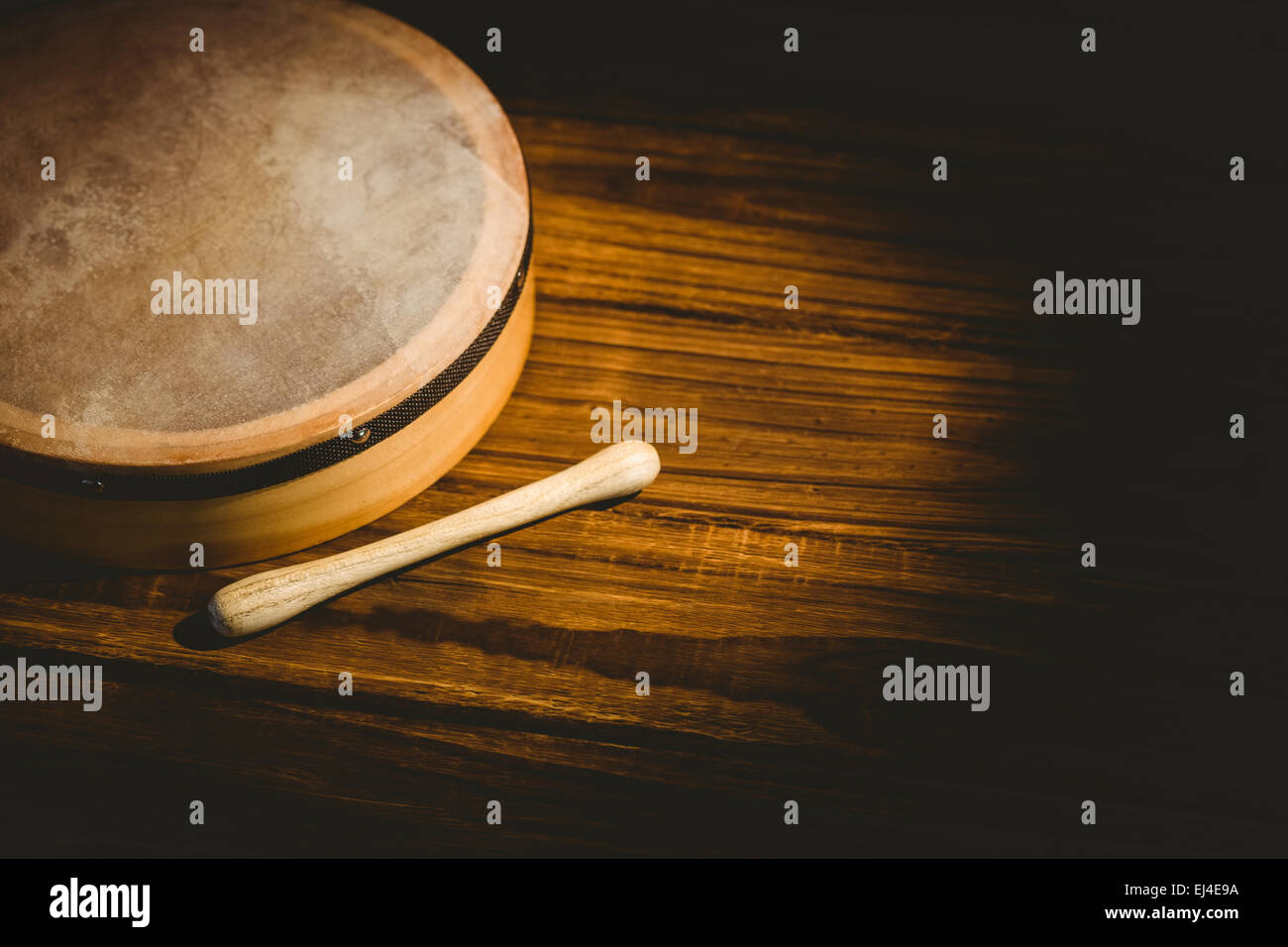 Traditional Irish bodhran and stick Stock Photo Alamy