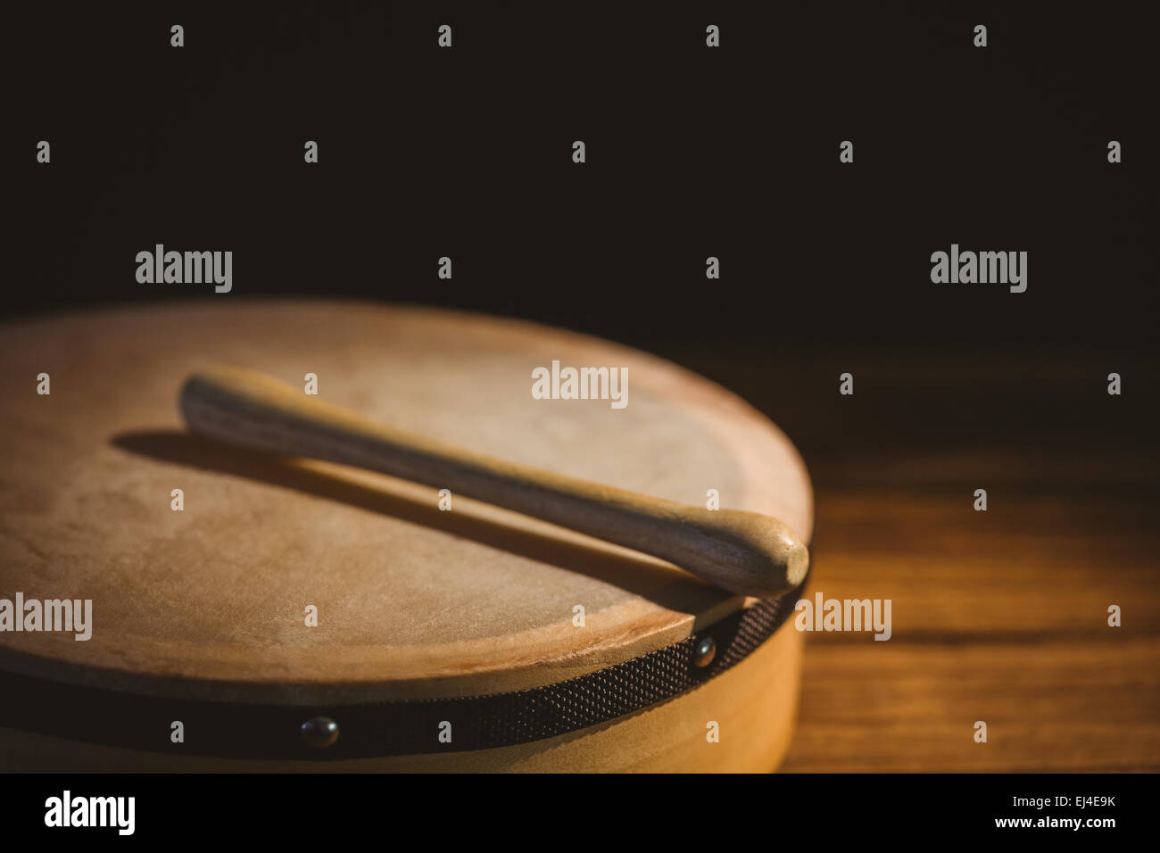 Traditional Irish bodhran and stick Stock Photo Alamy
