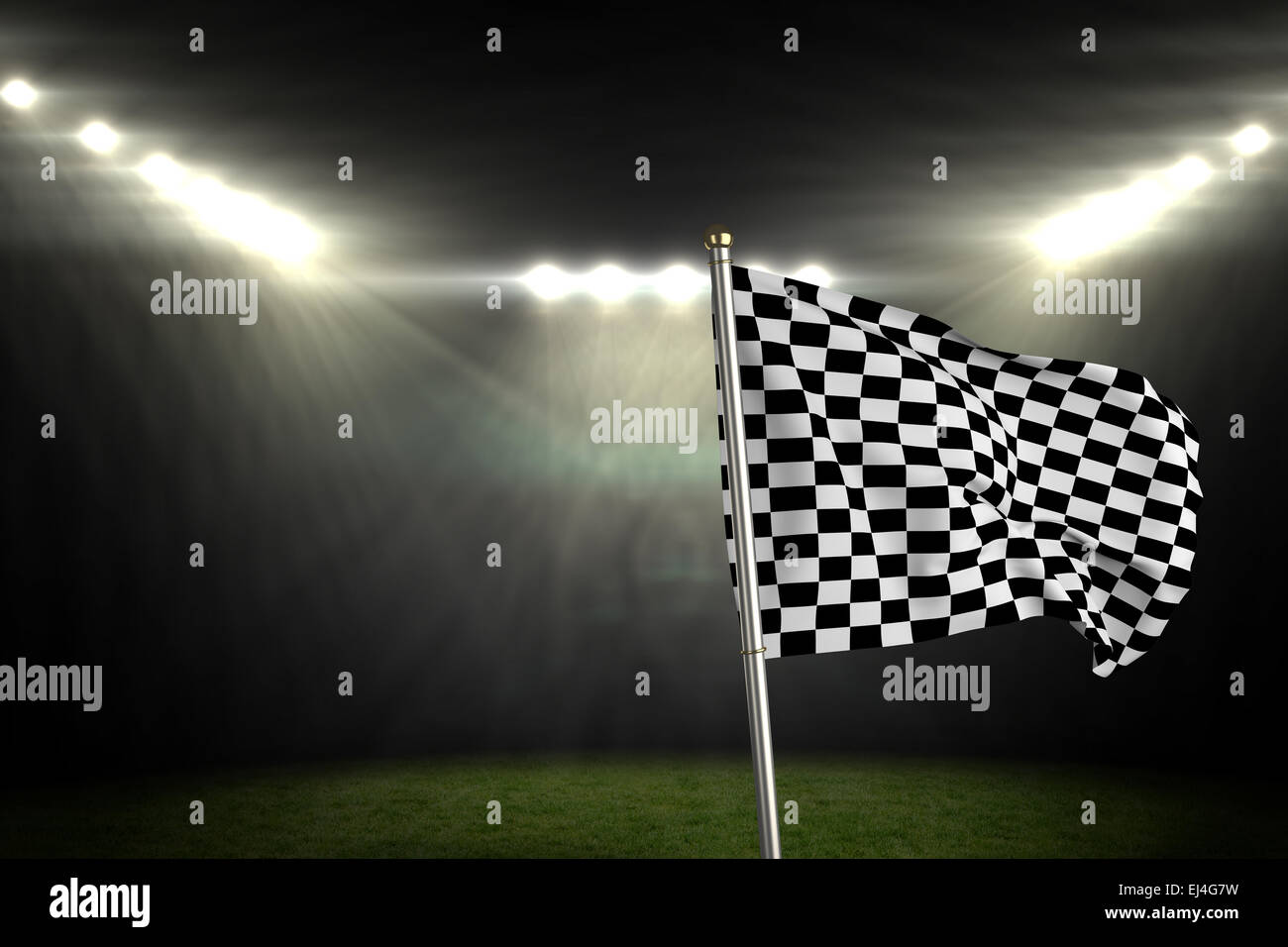 Composite image of checkered flag Stock Photo