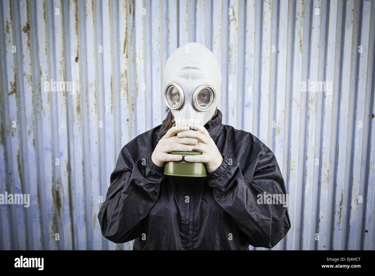 Woman gas mask fear hi-res stock photography and images - Alamy