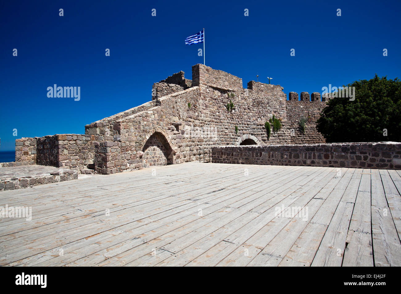 Molyvos castle in Molyvos in Lesbos, Greece Stock Photo - Alamy