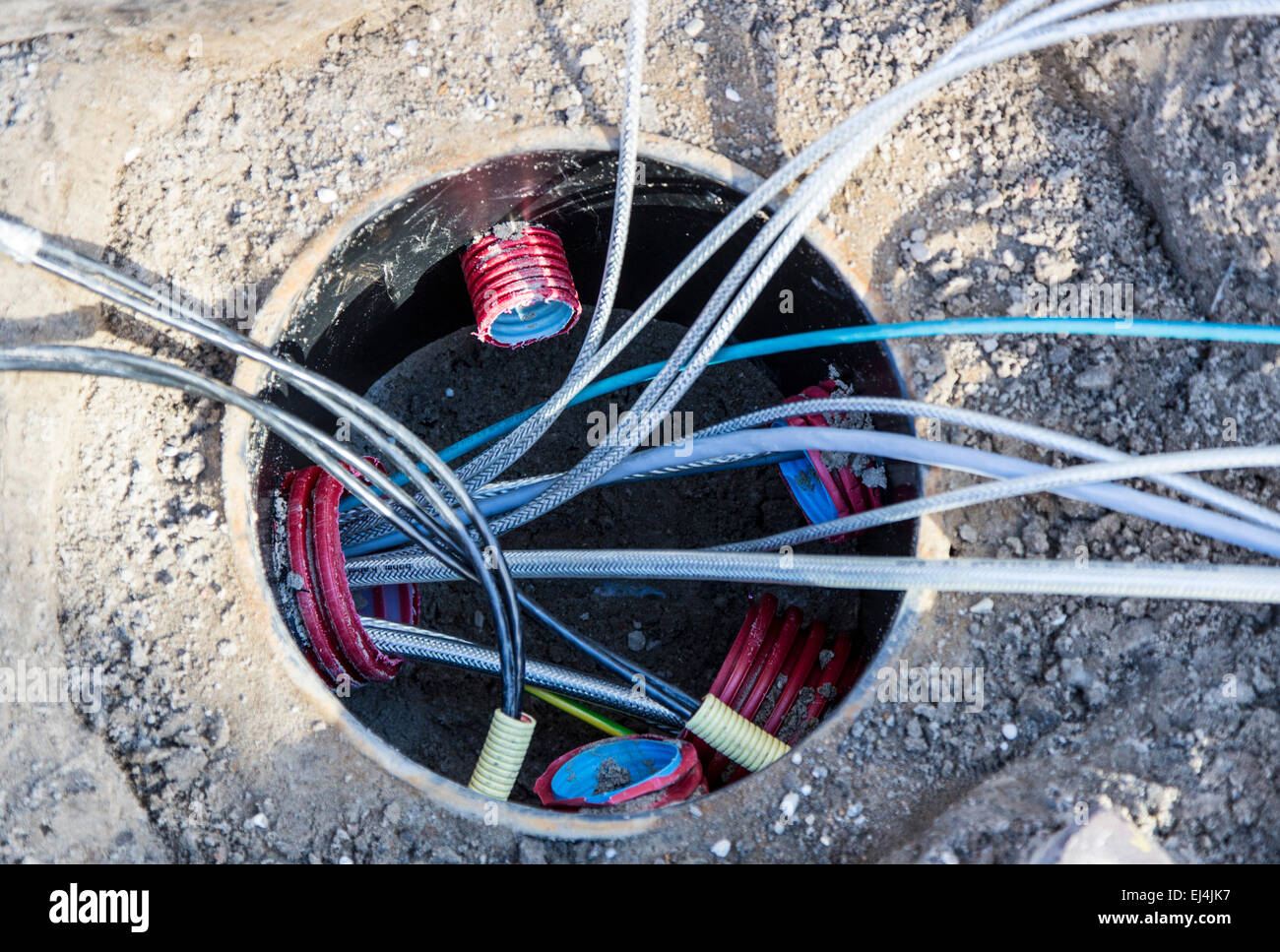 Alkmaar, North Holland, Old Town, cables for telecommunications are laid,  fiber optic cable, internet, phone, TV Stock Photo - Alamy