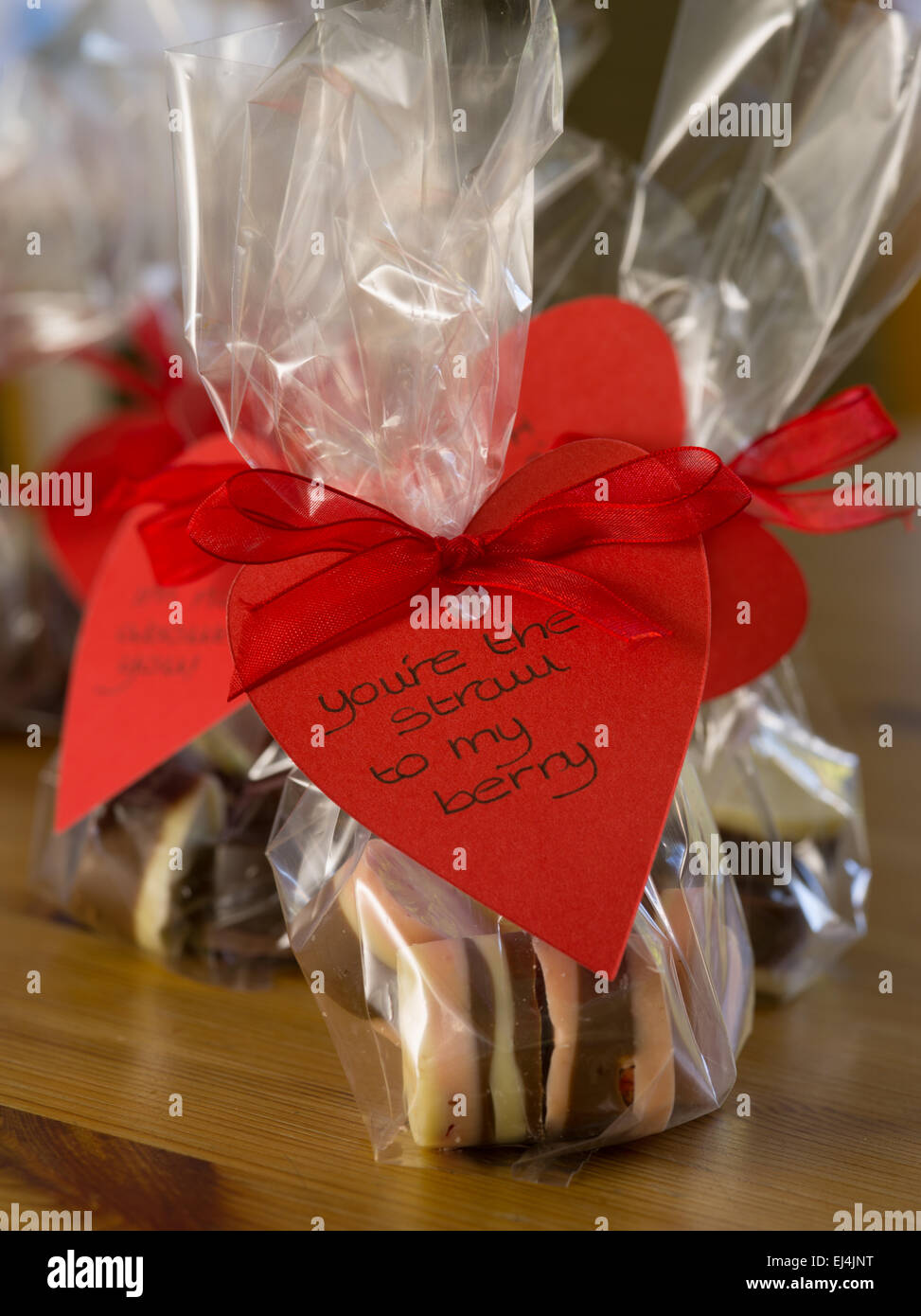 Valentines day hand made chocolate heart Stock Photo