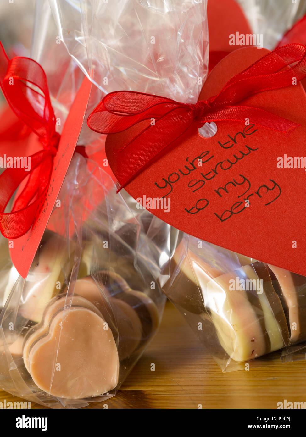 Valentines day hand made chocolate heart Stock Photo