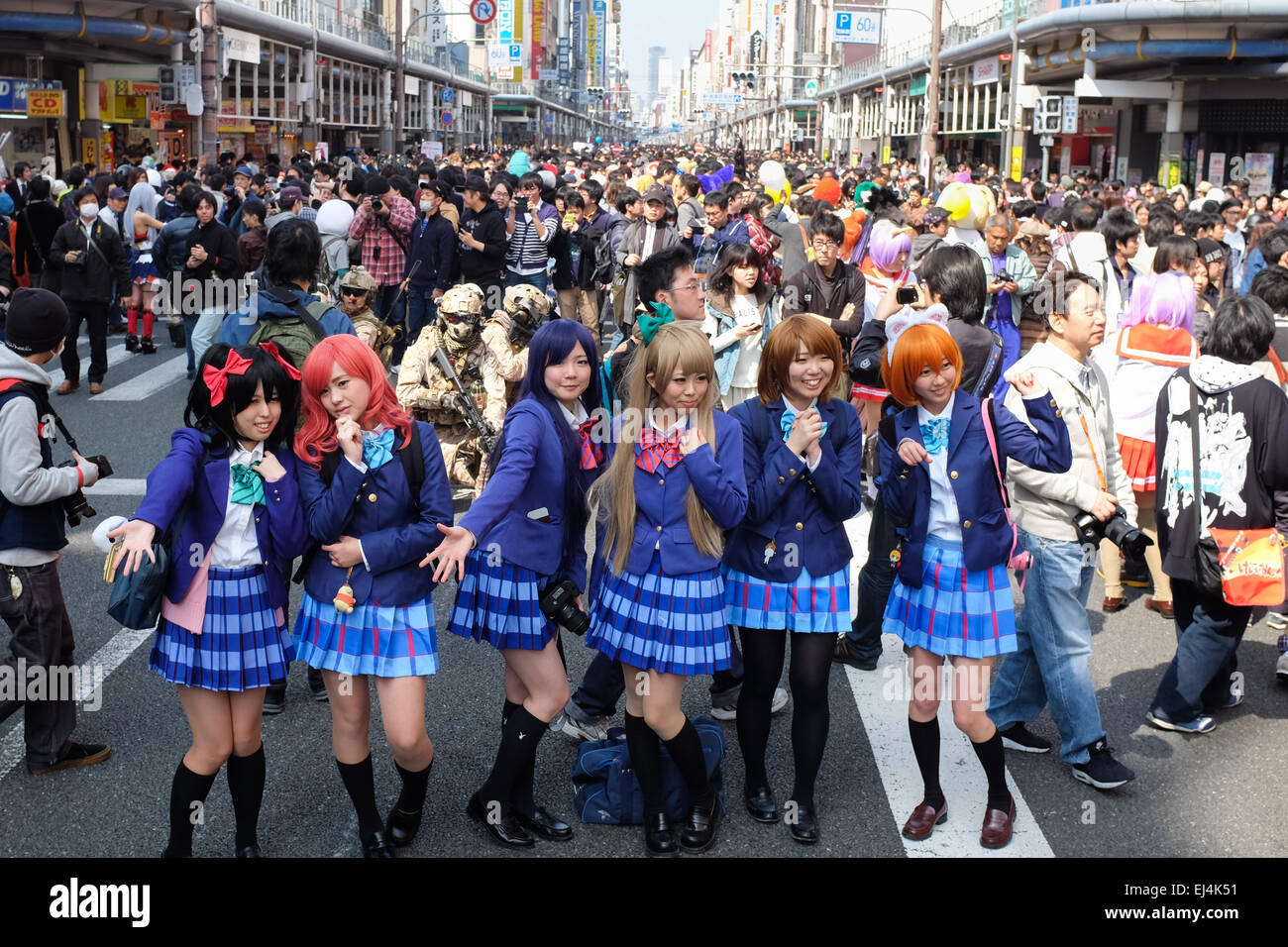 Thousands Gather In The Centre Of Osaka Japan In March 15 For The Stock Photo Alamy