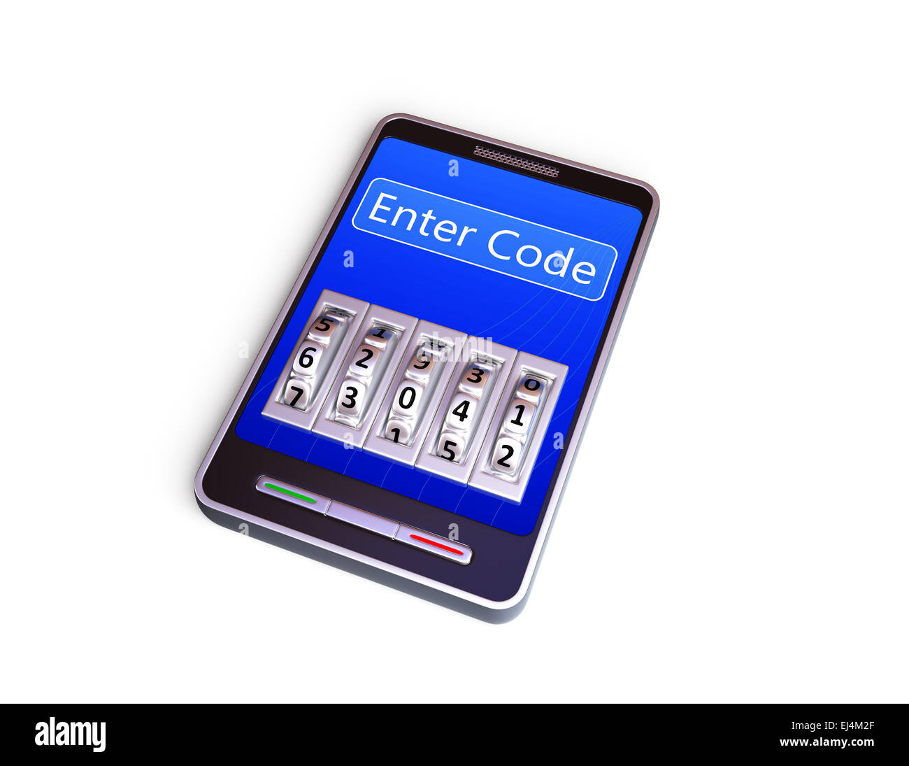 Smartphone with code lock. 3d render. Isolated on white Stock Photo - Alamy