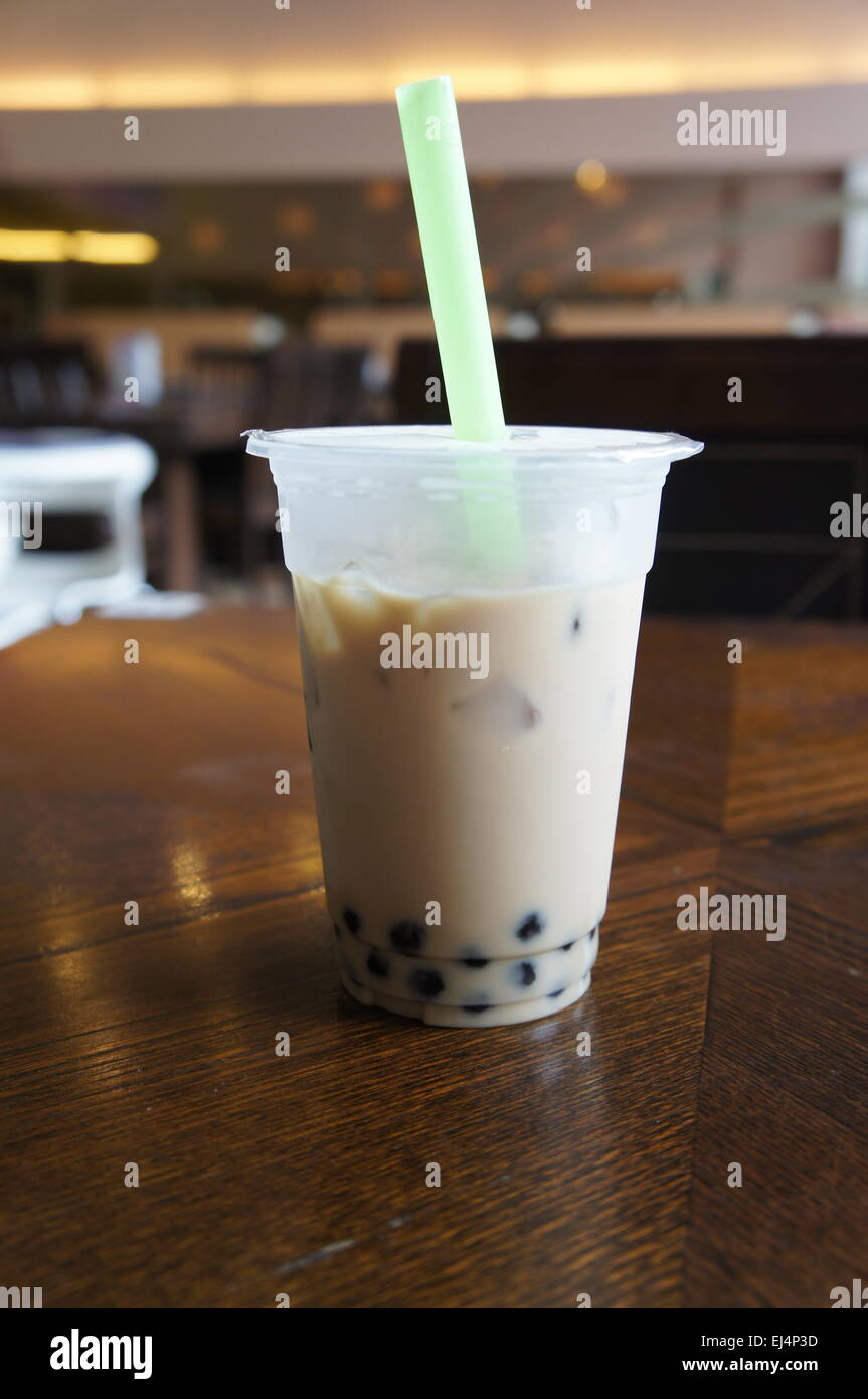 Taiwanese style bubble tea, pearl milk tea Stock Photo