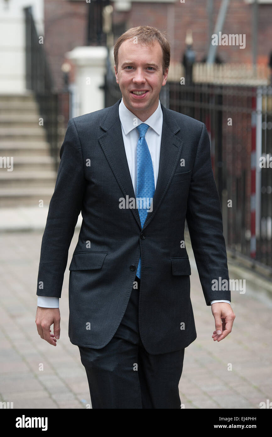 Ministers attend a cabinet meeting at 4 Matthew Parker Street Featuring: Matt Hancock Where: London, United Kingdom When: 16 Sep 2014 Stock Photo