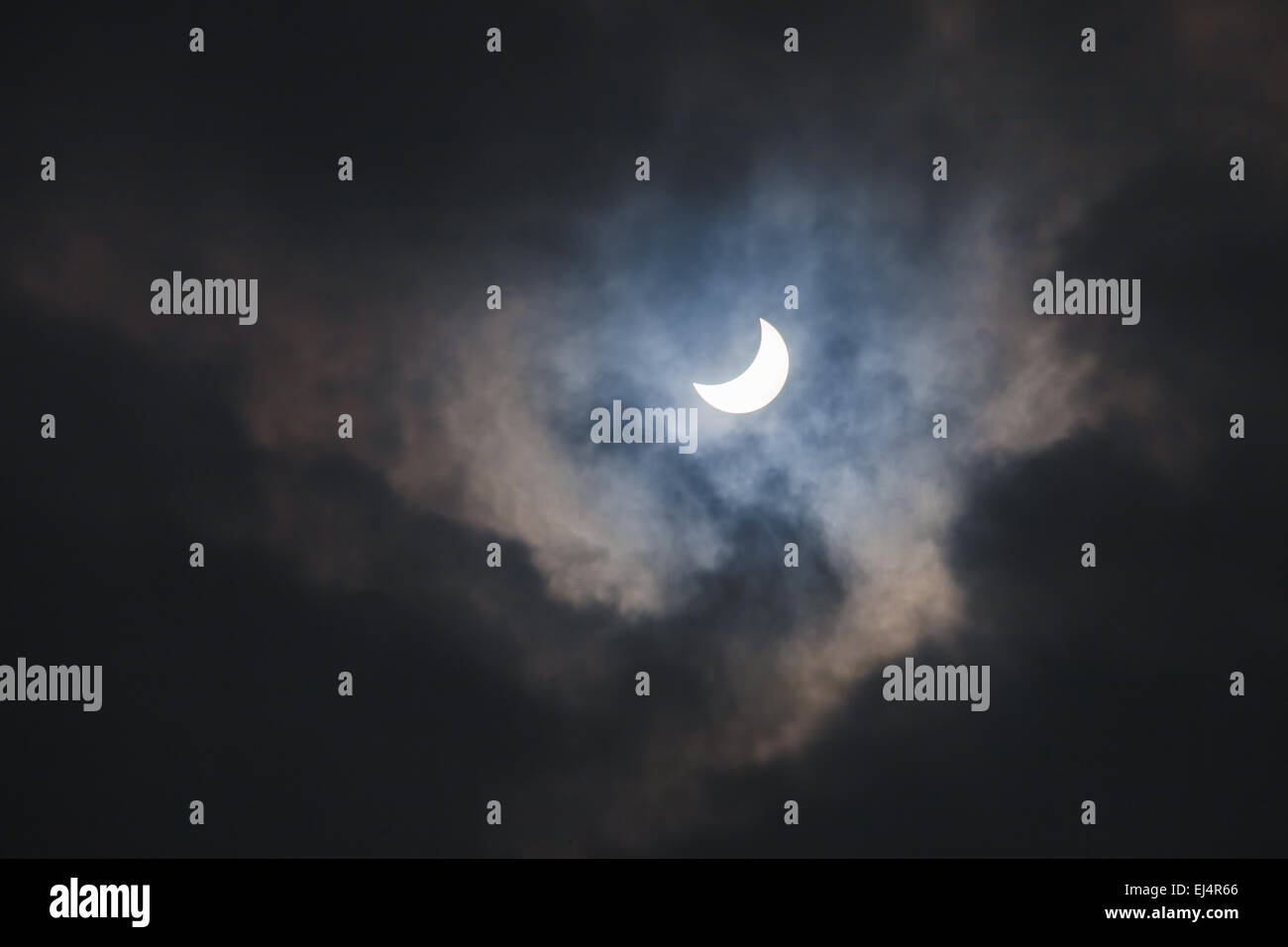 Solar Eclipse in Italy, 20 March 2015 Stock Photo Alamy