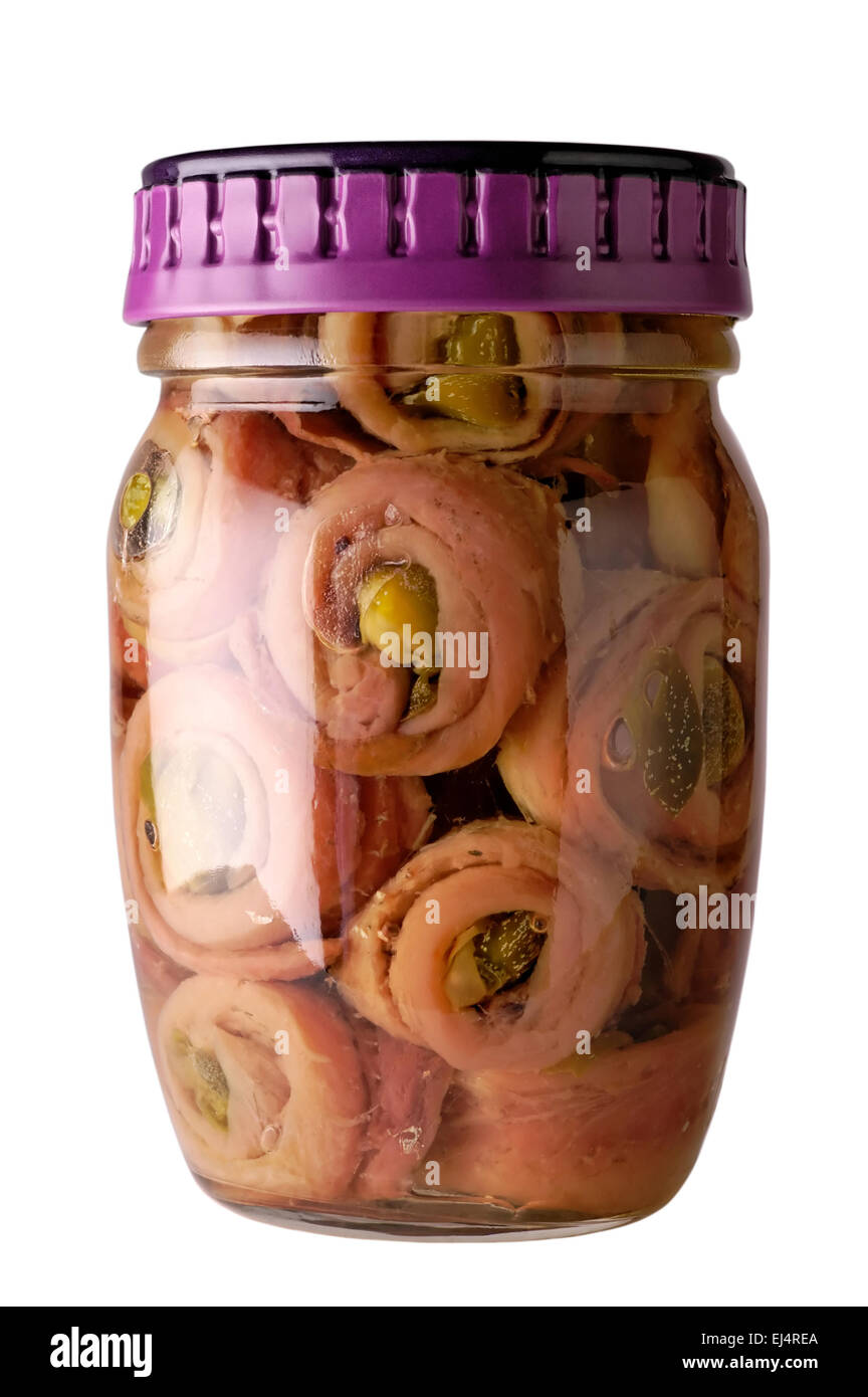 Download Anchovies With Capers In Glass Jar With Clipping Path Stock Photo Alamy PSD Mockup Templates