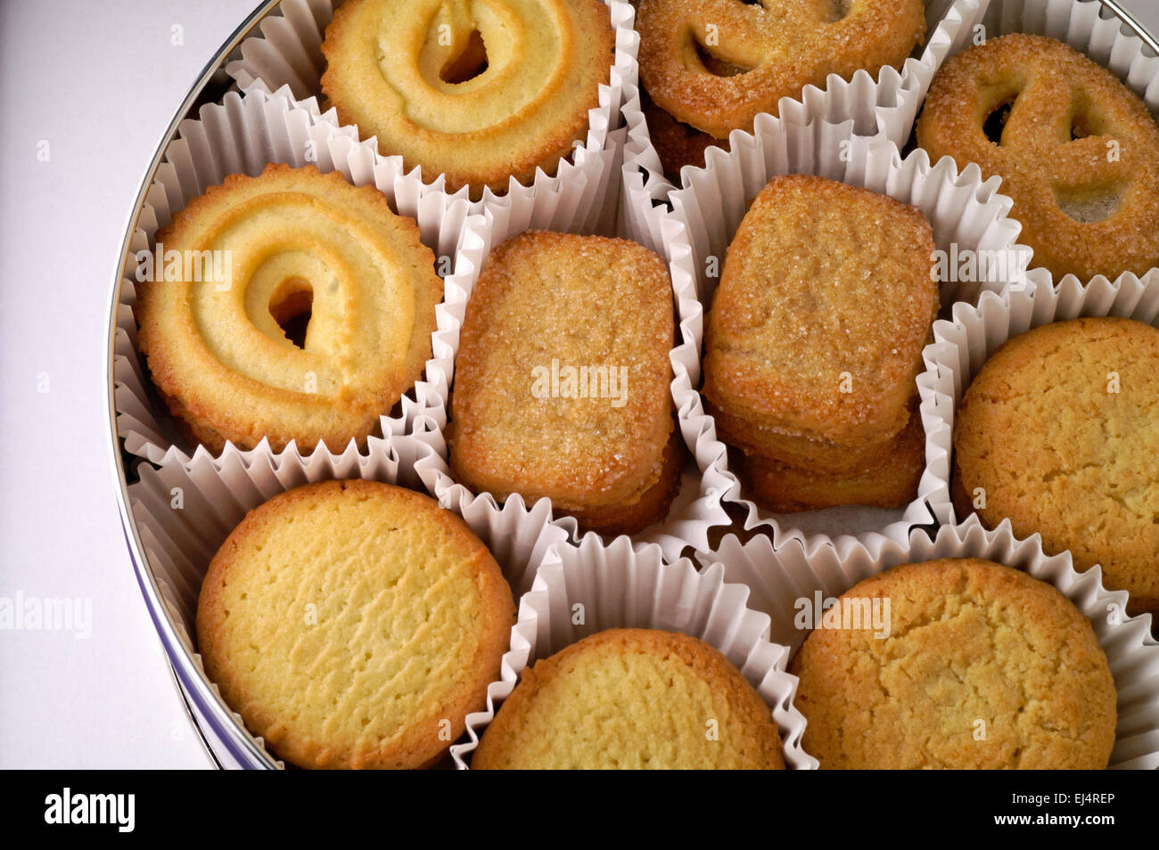 Cookies in metal box Stock Photo Alamy