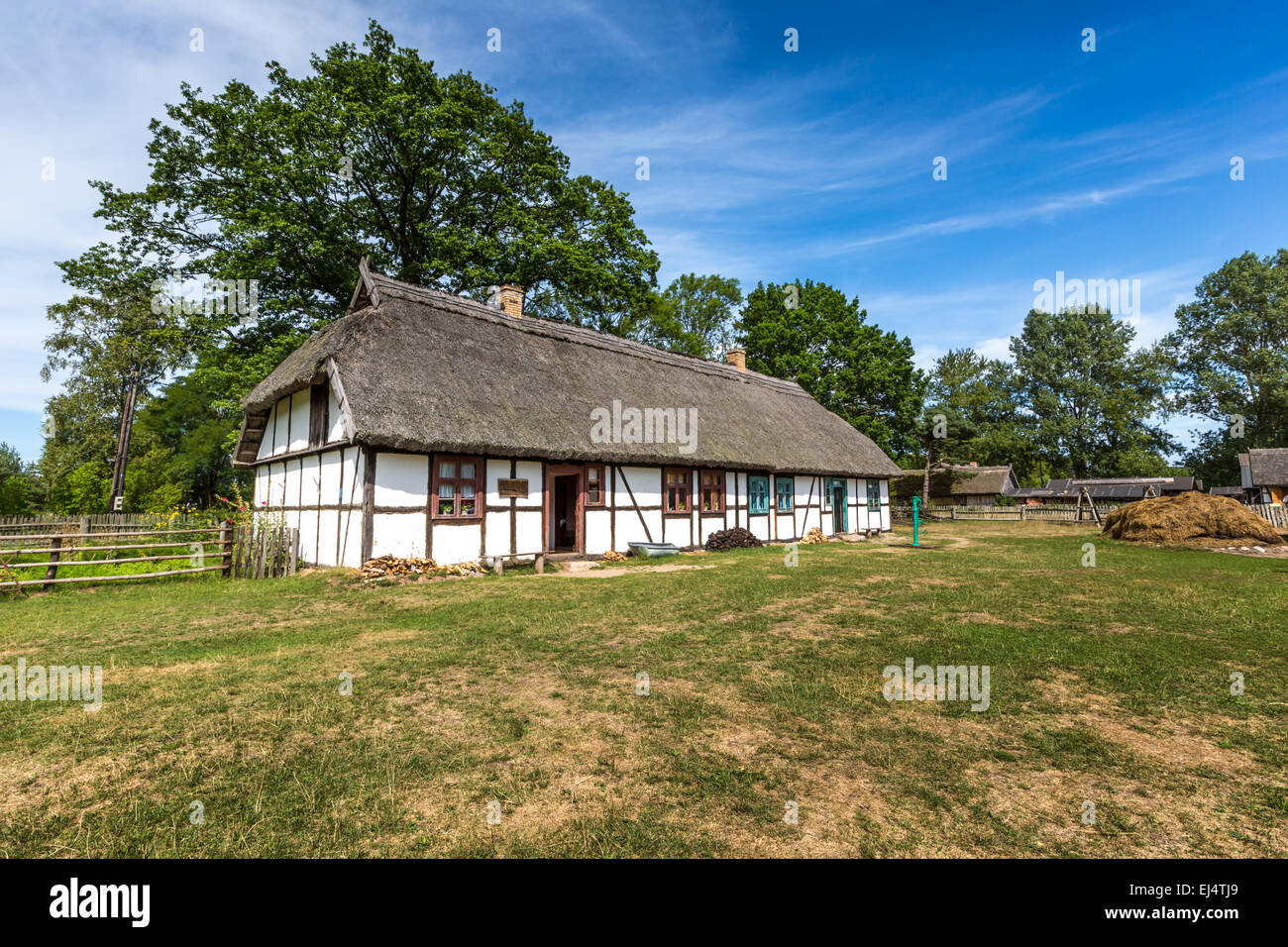 Old wooden house in Kluki, Poland Stock Photo