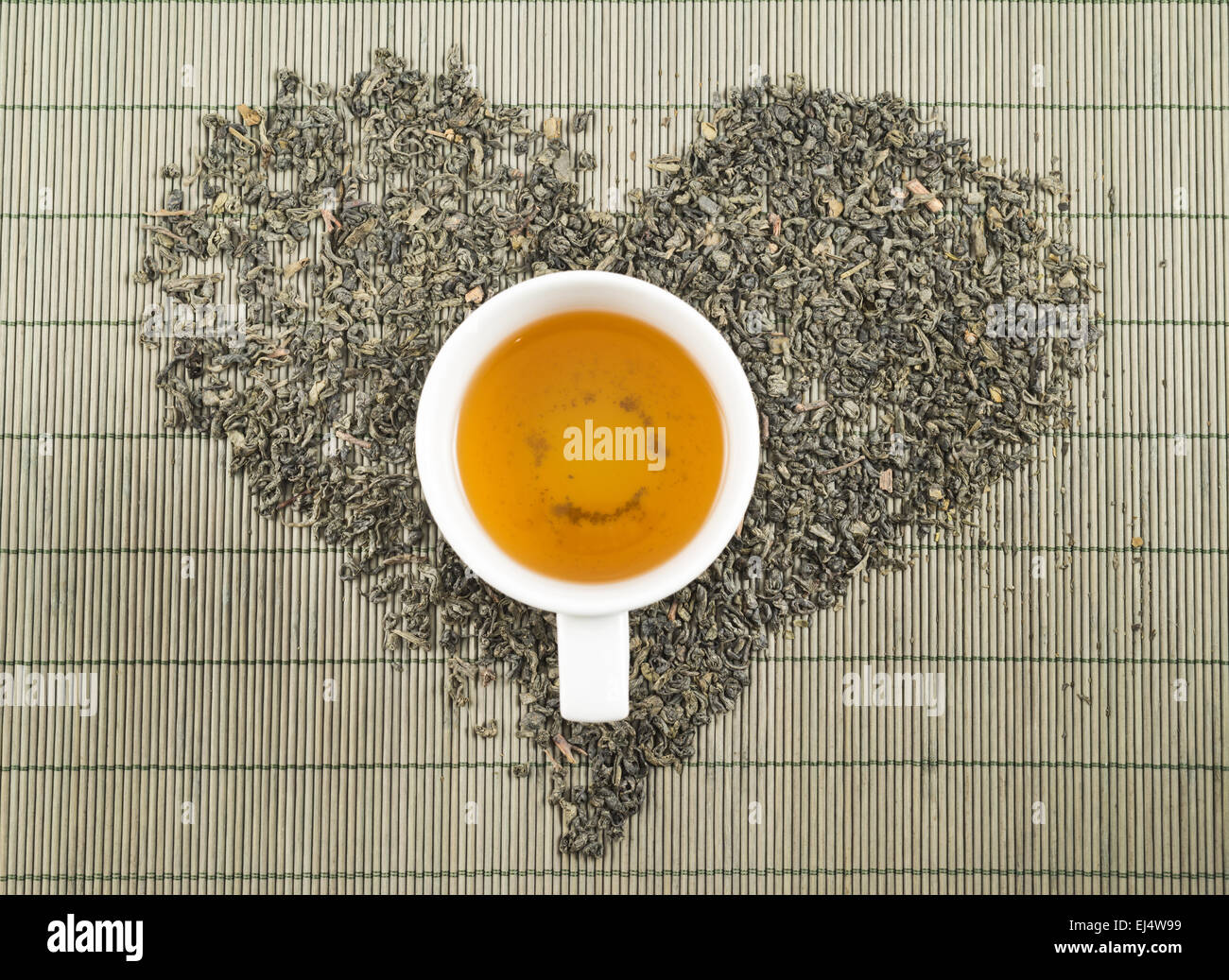 Black tea heart shape topview Stock Photo Alamy
