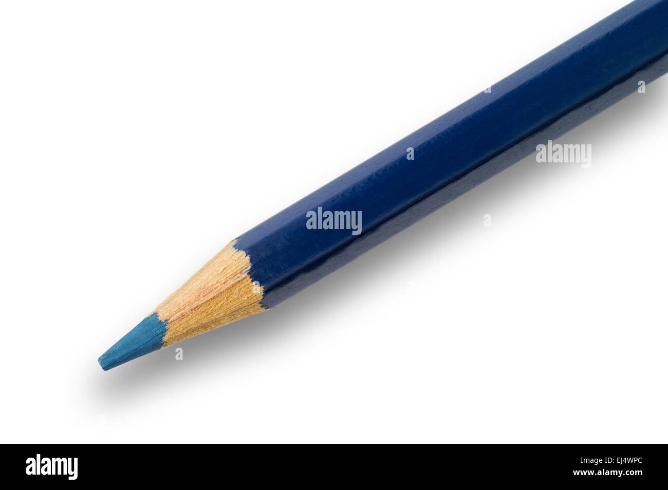 Blue pencil closeup with clipping path Stock Photo