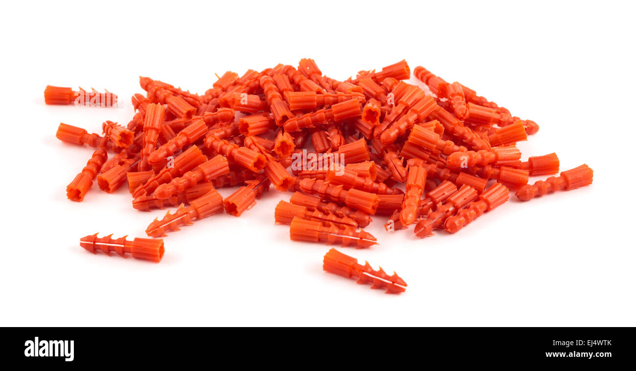 Plastic dowel pin pile isolated Stock Photo - Alamy