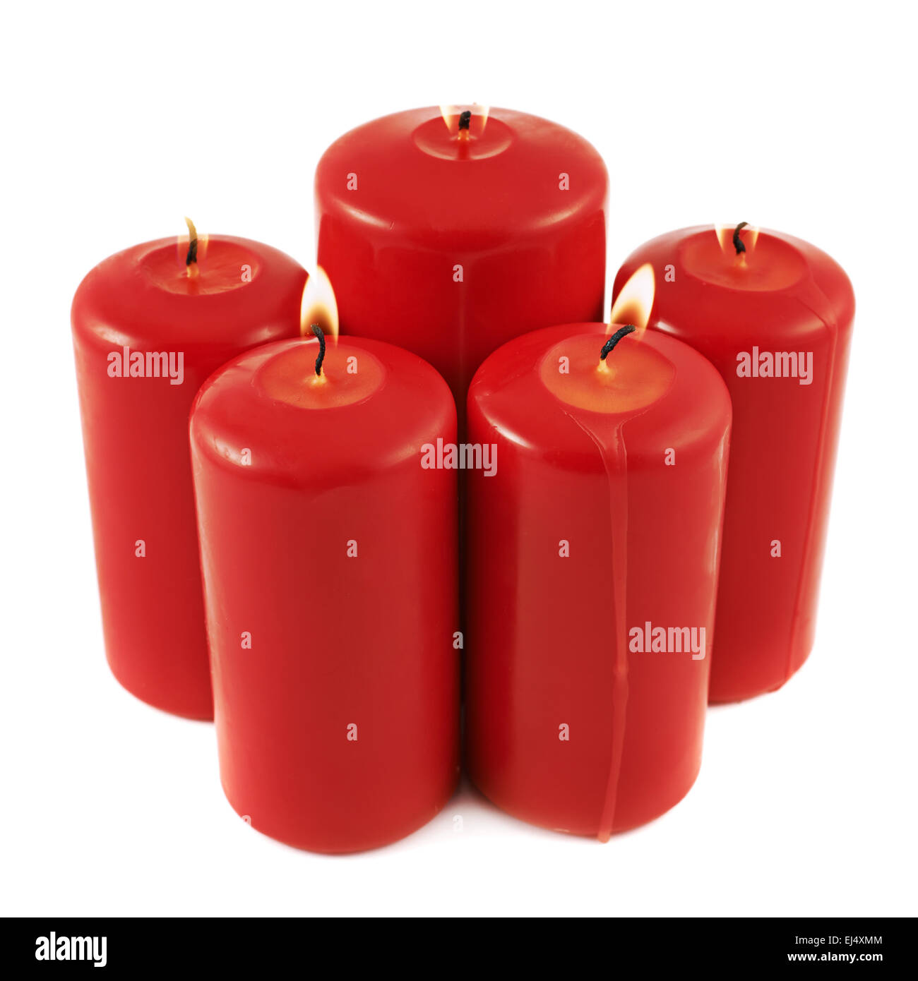 Five red candles burning hires stock photography and images Alamy
