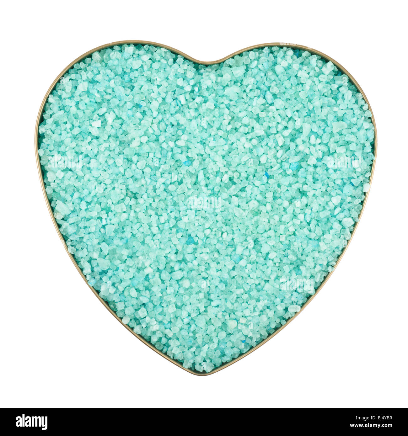 Heart shaped box filled with salt Stock Photo