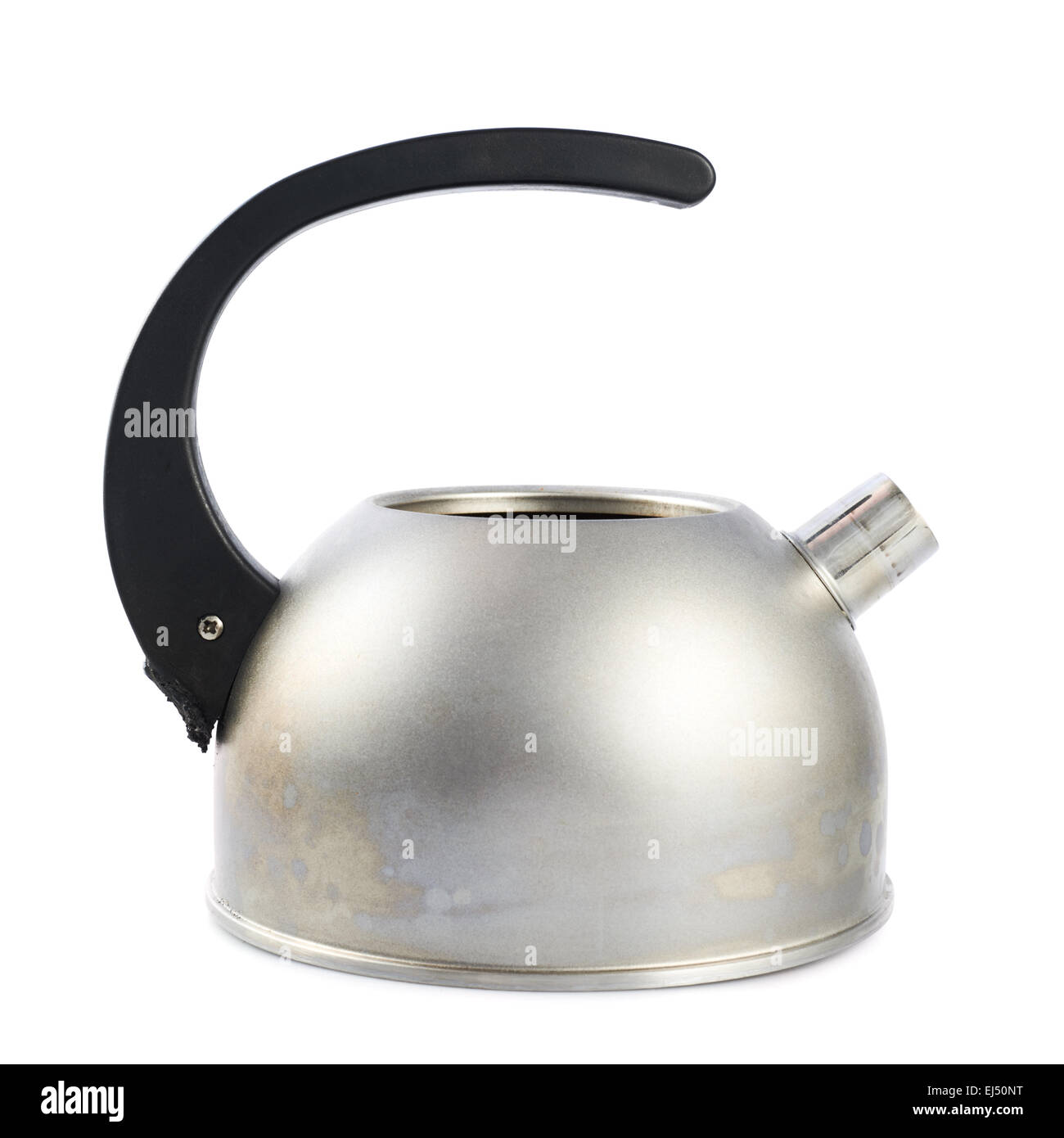 Old metal stovetop kettle isolated Stock Photo Alamy