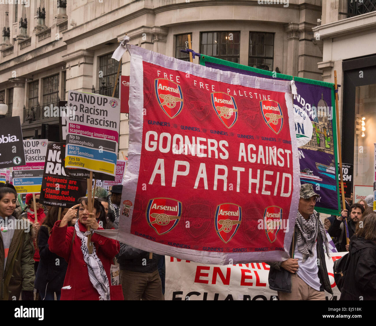 End Racism Protest London, 21st March 2015 Anti-racism protesters march through London as ...