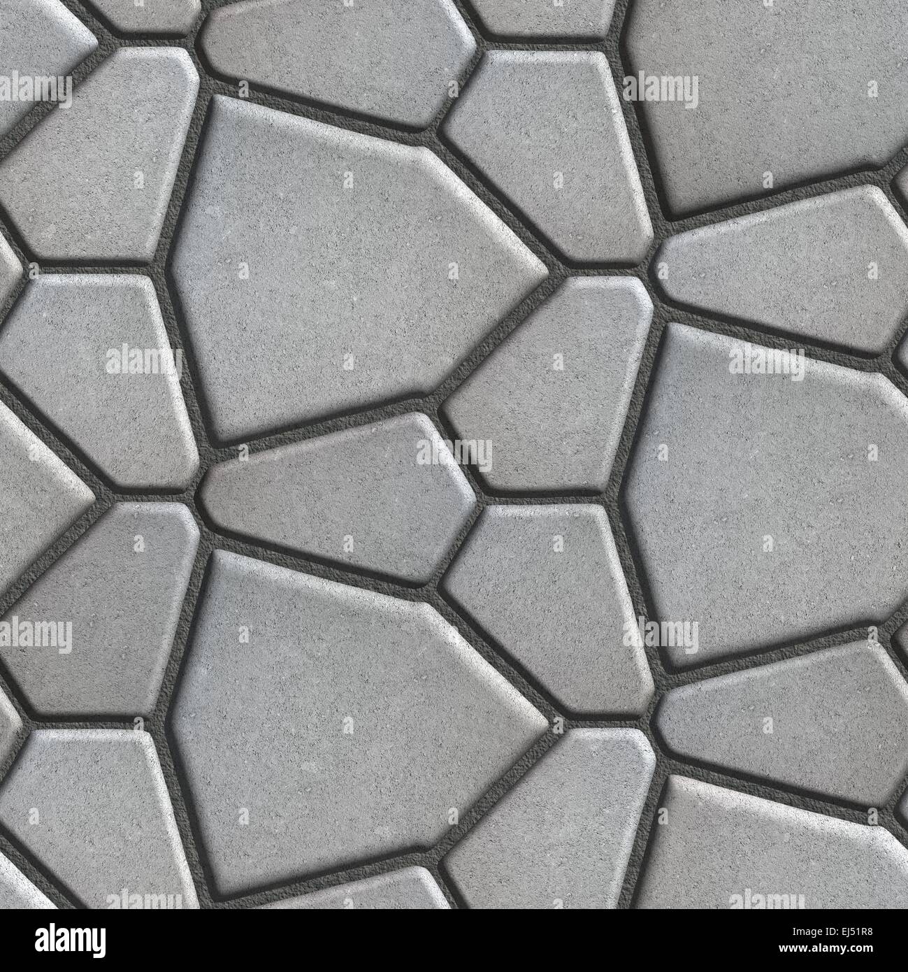 Gray Pavement - Different Size of Polygons. Stock Photo