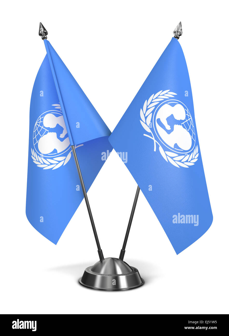 UNICEF- Miniature Flags. Stock Photo