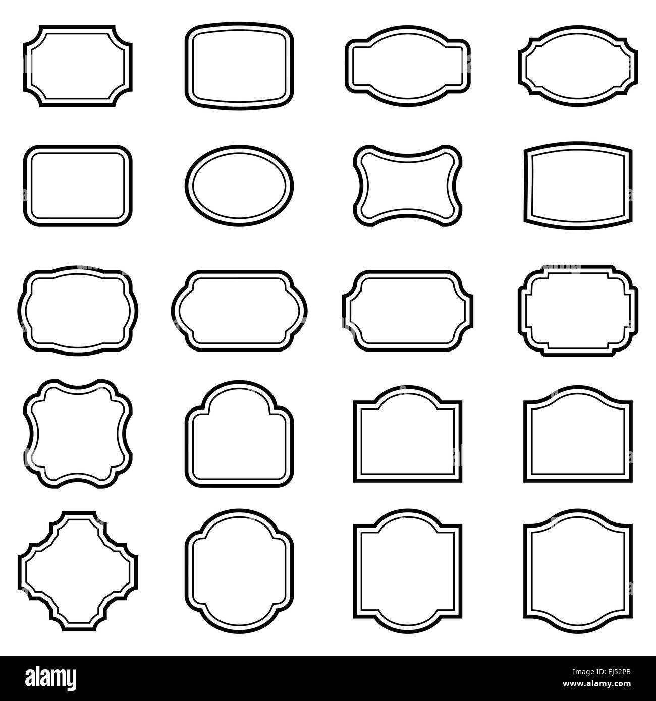 Set of vintage frames on a white background Stock Photo Alamy