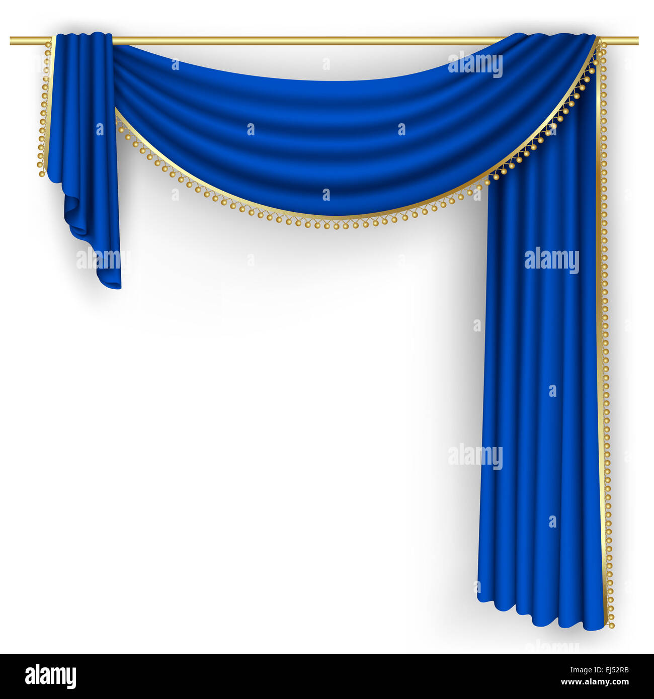 Blue curtain on the white background. Mesh Stock Photo - Alamy