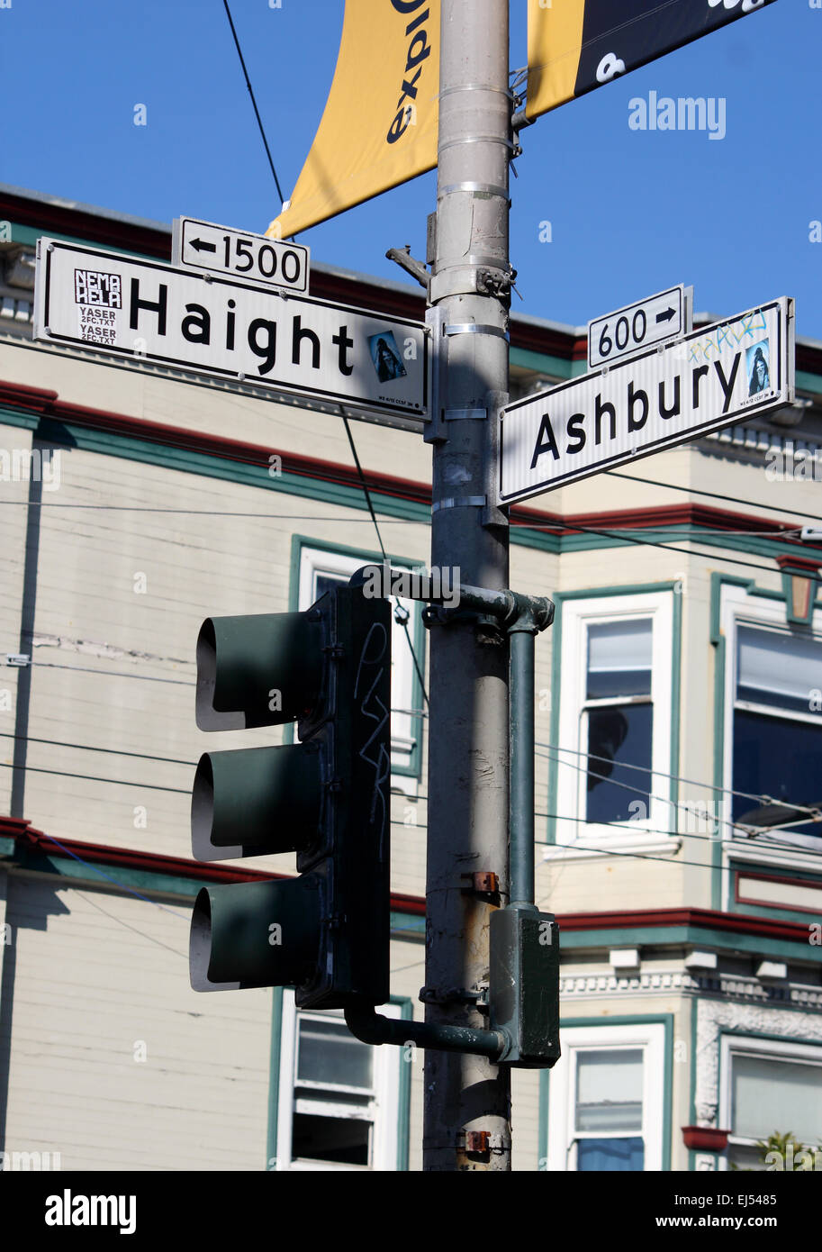 The Road Signs Of The Famous Area Haight Ashbury, In San Francisco, USA ...