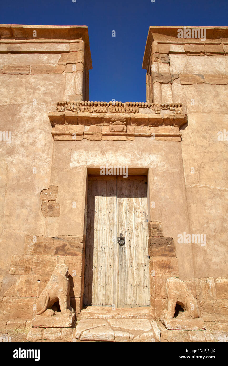 Main entrance door to Apedemak (Lion) Temple, Musawwarat es-Sufra, North Sudan, Africa Stock Photo