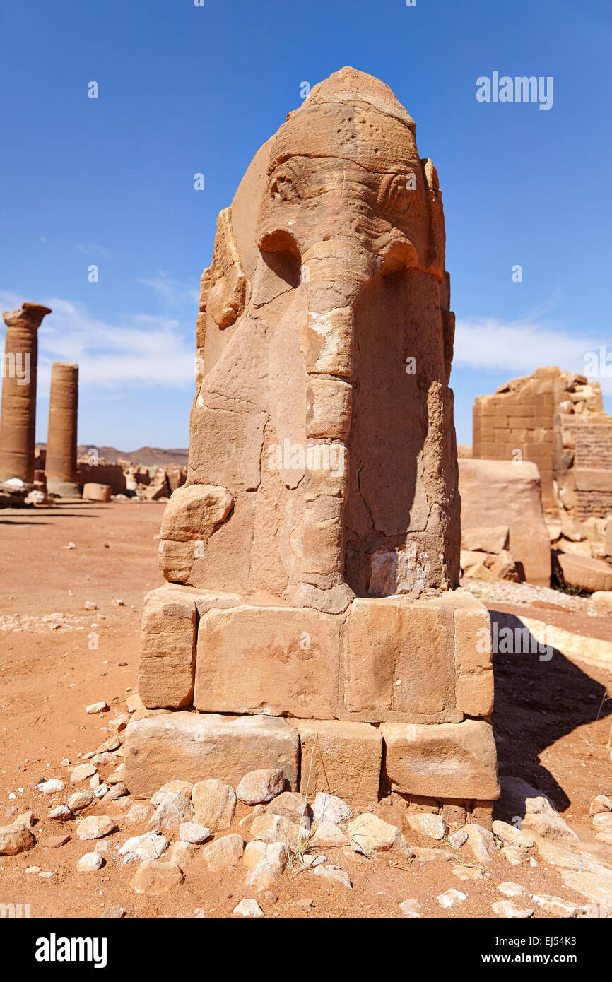 Temple 100 in the Great Enclosure at Musawwarat es-Sufra, North Sudan, Africa Stock Photo