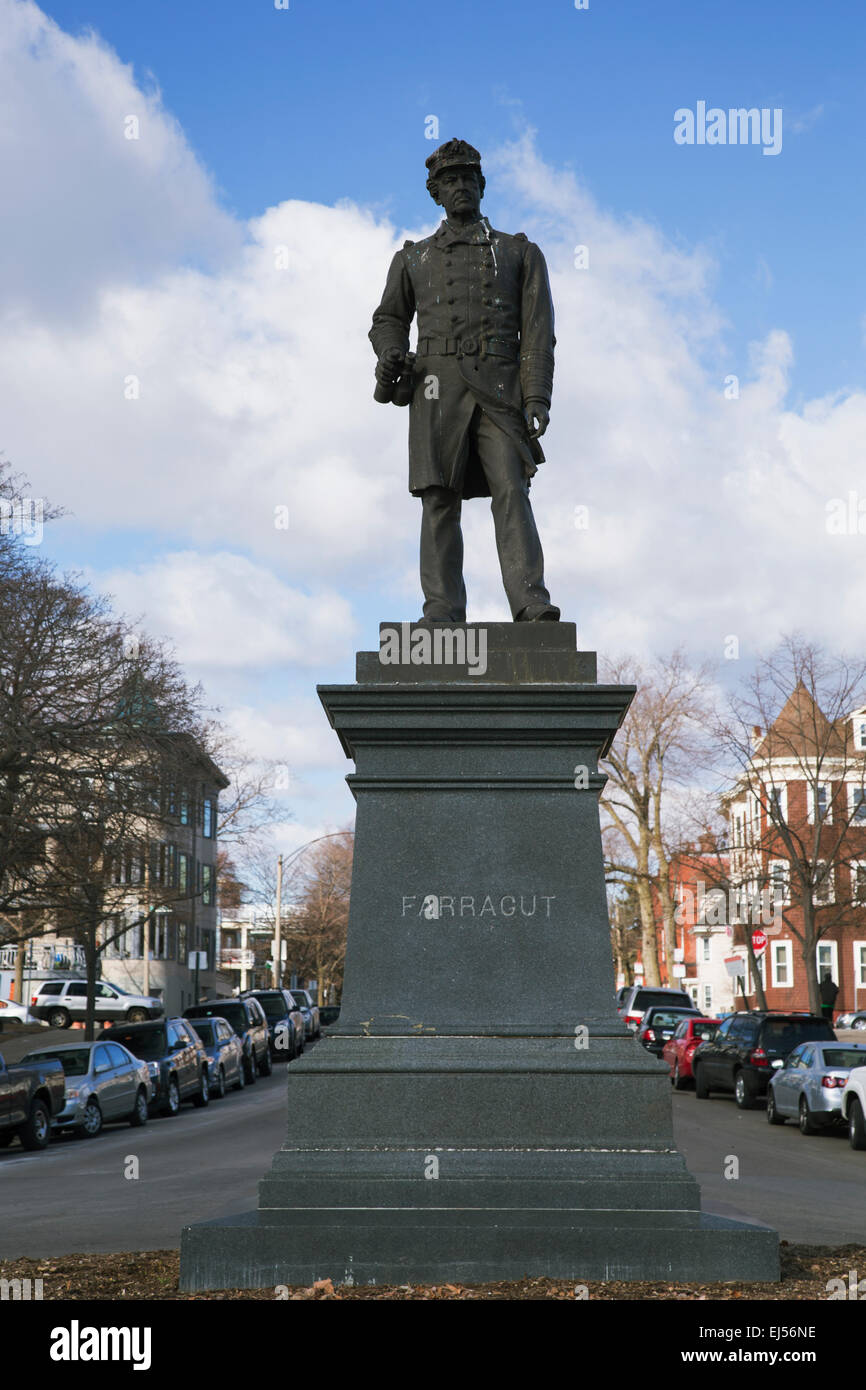 Farragut Statue, South Boston, Massachusetts, USA Stock Photo