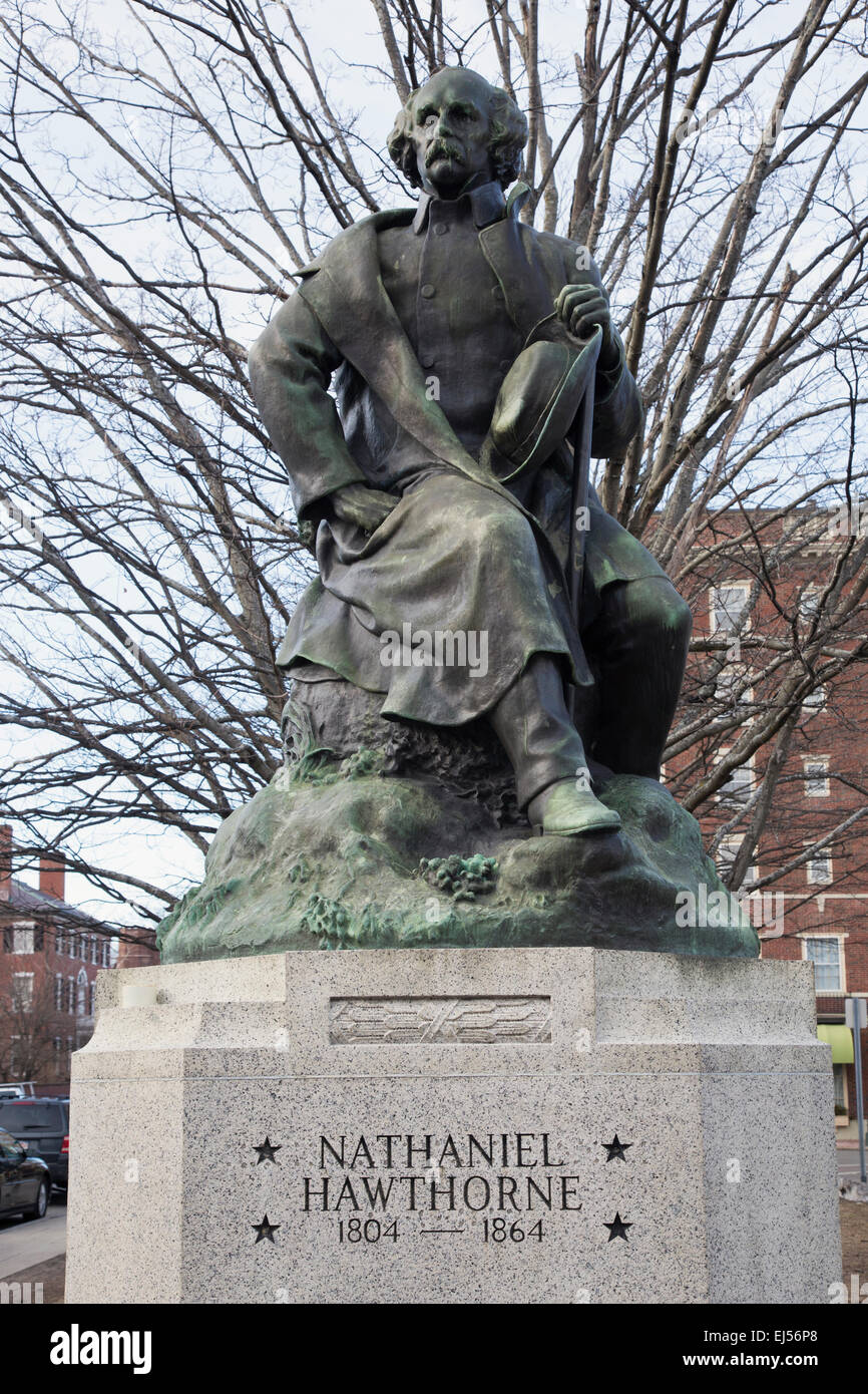 Statue of Nataniel Hawthorne, Salem, Massachusetts, USA Stock Photo