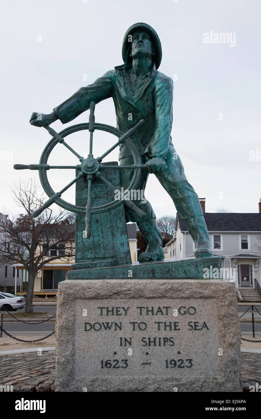 Statue commemorating fisherman lost at sea, Gloucester, Massachusetts, USA Stock Photo