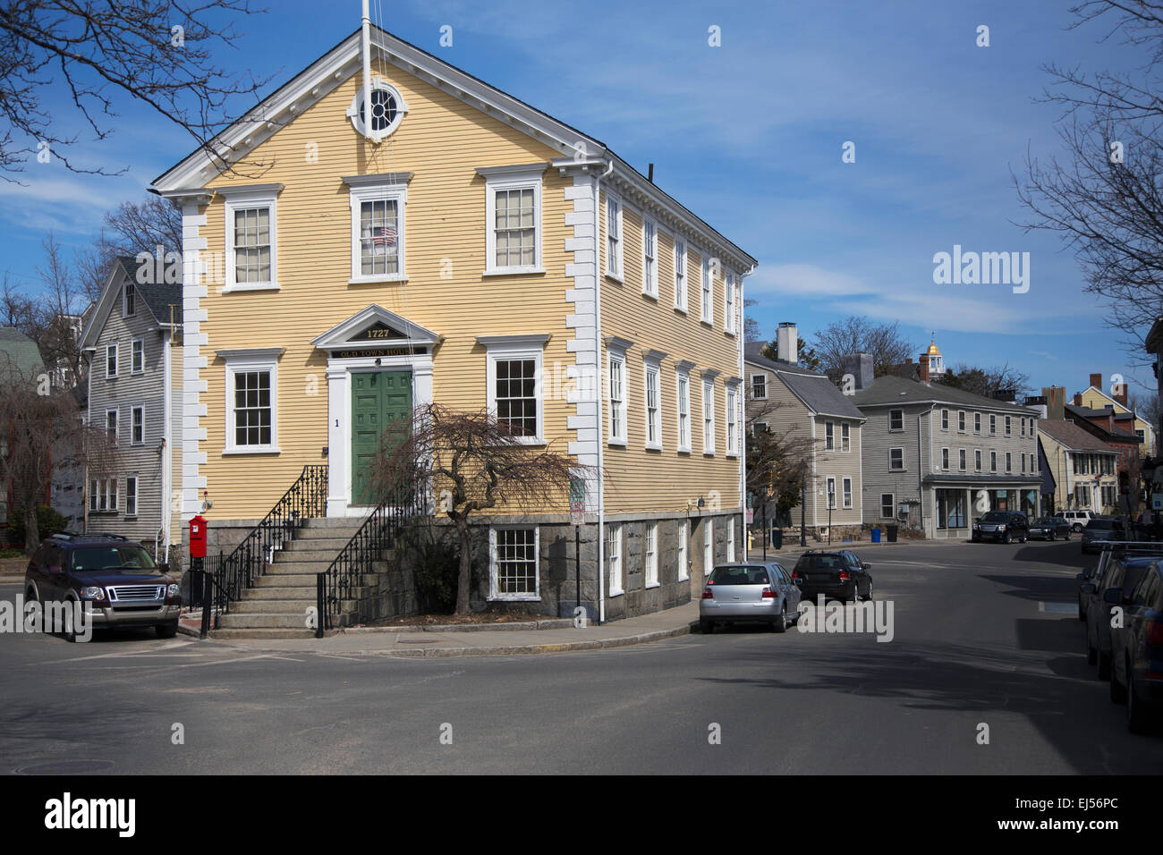 Historic Old Town Hall House, constructed 1727, Marblehead, Massachusetts, USA Stock Photo