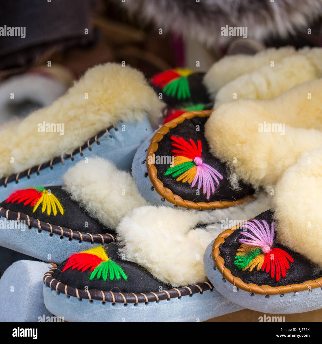 Traditional polish boots in market Stock Photo Alamy