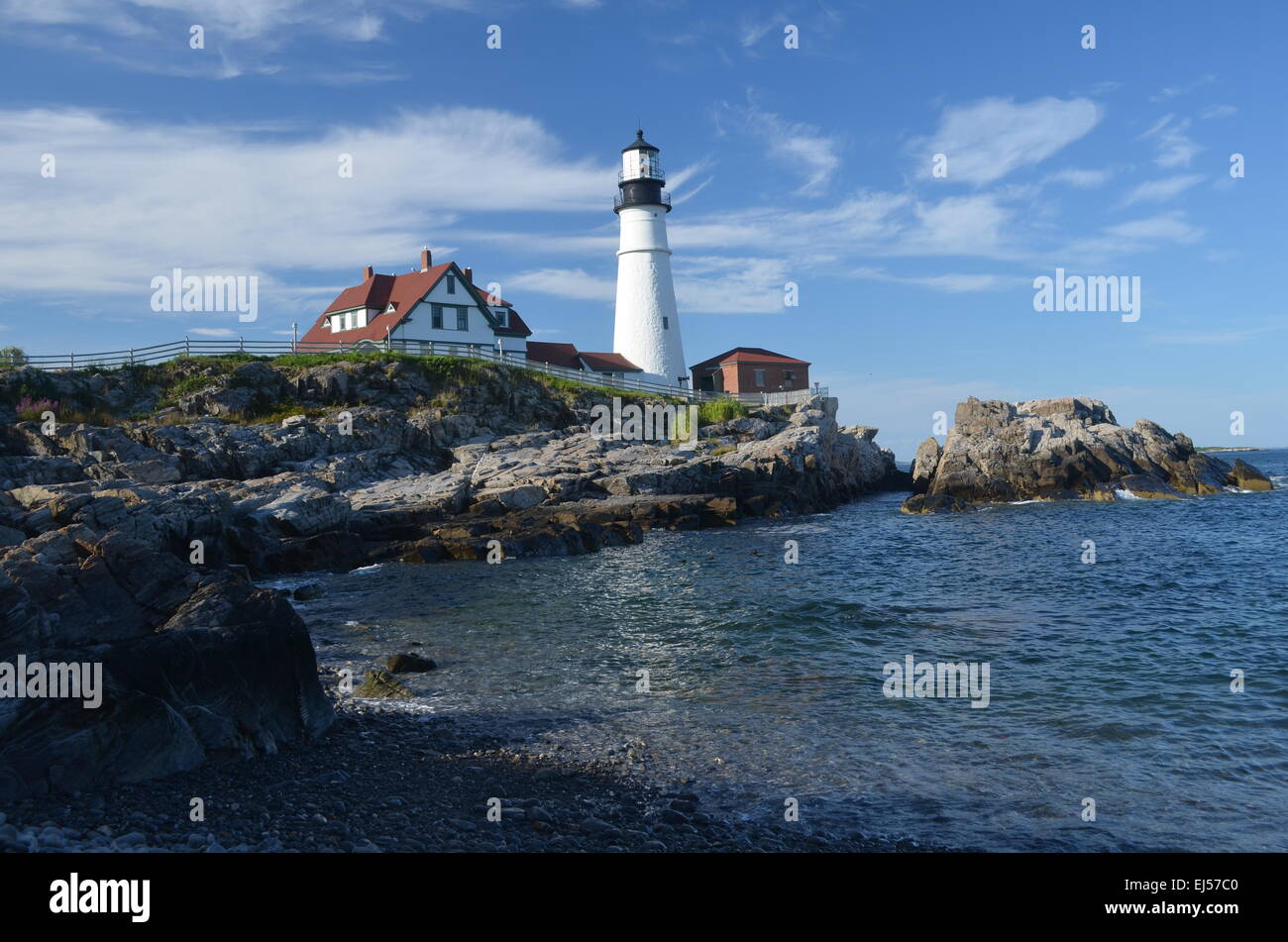 Portland Maine Lighthouse Stock Photo