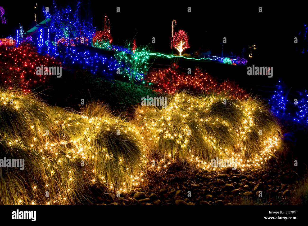 Zoolights at the Point Defiance Zoo in Washington Stock Photo