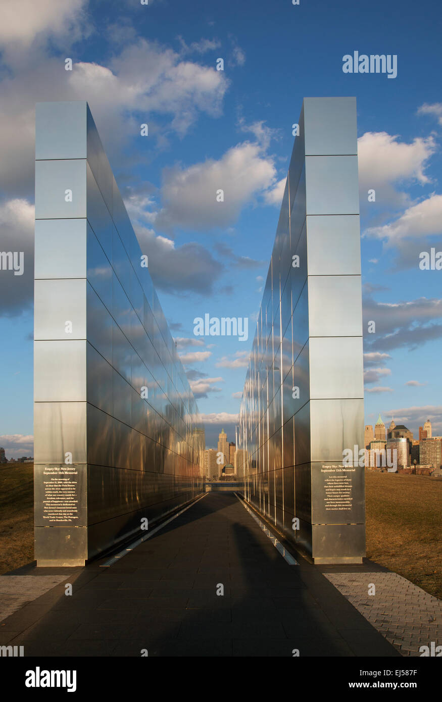 Empty Sky Jersey City 9 11 Memorial At Sunset New Jersey Usa Stock Photo Alamy