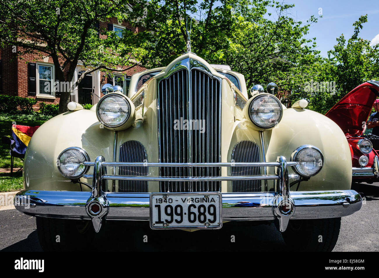 1940 Packard, Antique Car Show, Armstrong Street, Old Town Fairfax, Virginia Stock Photo