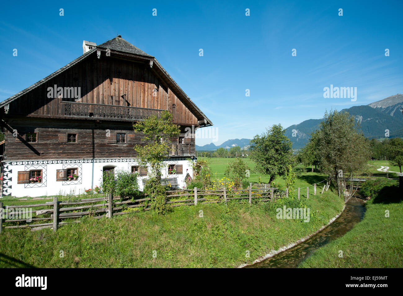 Aberseer Heimatmuseum Lipphaus bei Strobl am Wolfgangsee, Salzkammergut, Austria Stock Photo