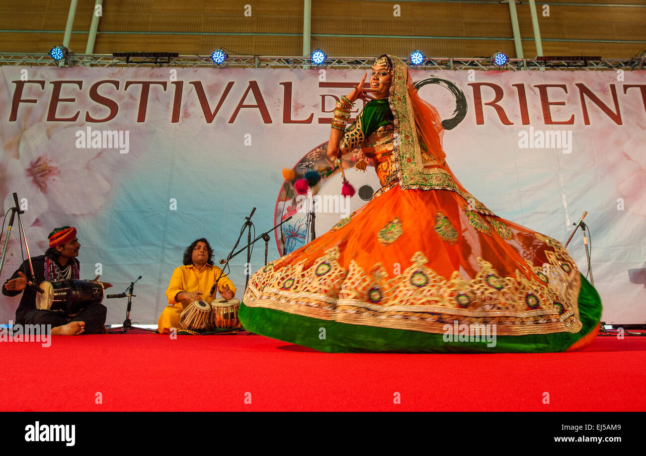 Turin, Italy. 20th March, 2015. Lingotto fair "Festival dell'Oriente" from 20th to 22th March 2015 and from 27th to 30th March 2015 - 20th March 2015 -India Rajasthan Dhoad Gypsies of Rajasthan and Gumar dance Credit:  Realy Easy Star/Alamy Live News Stock Photo