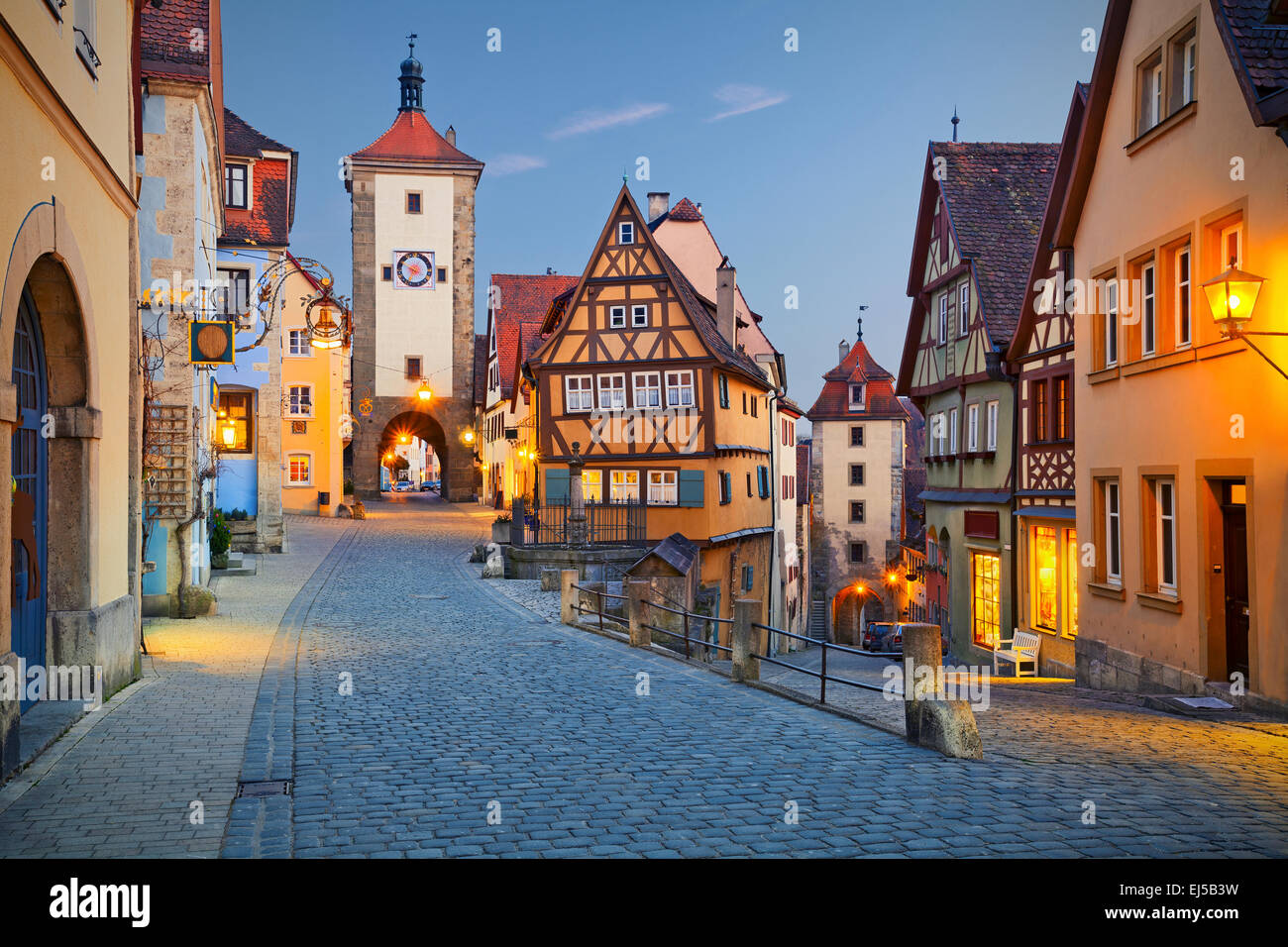 Rothenburg ob der Tauber. Image of the Rothenburg ob der Tauber a town in Bavaria, Germany. Stock Photo